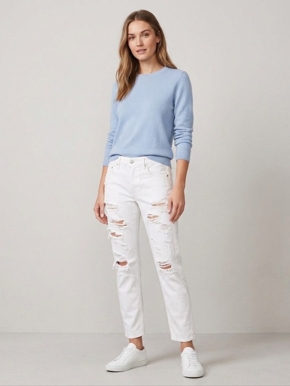 MOTHER, The Loosey, Party Crashers, Women's White Distressed Jeans - 24